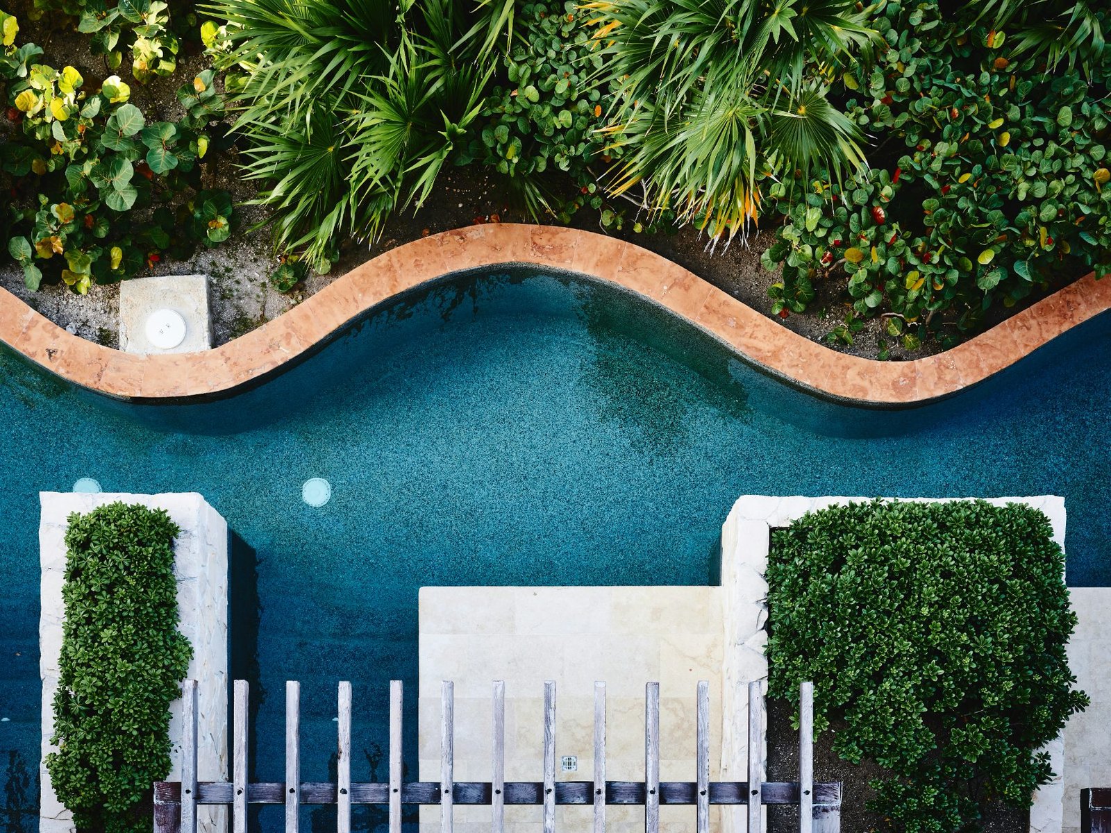 Property grounds and shoreline from above