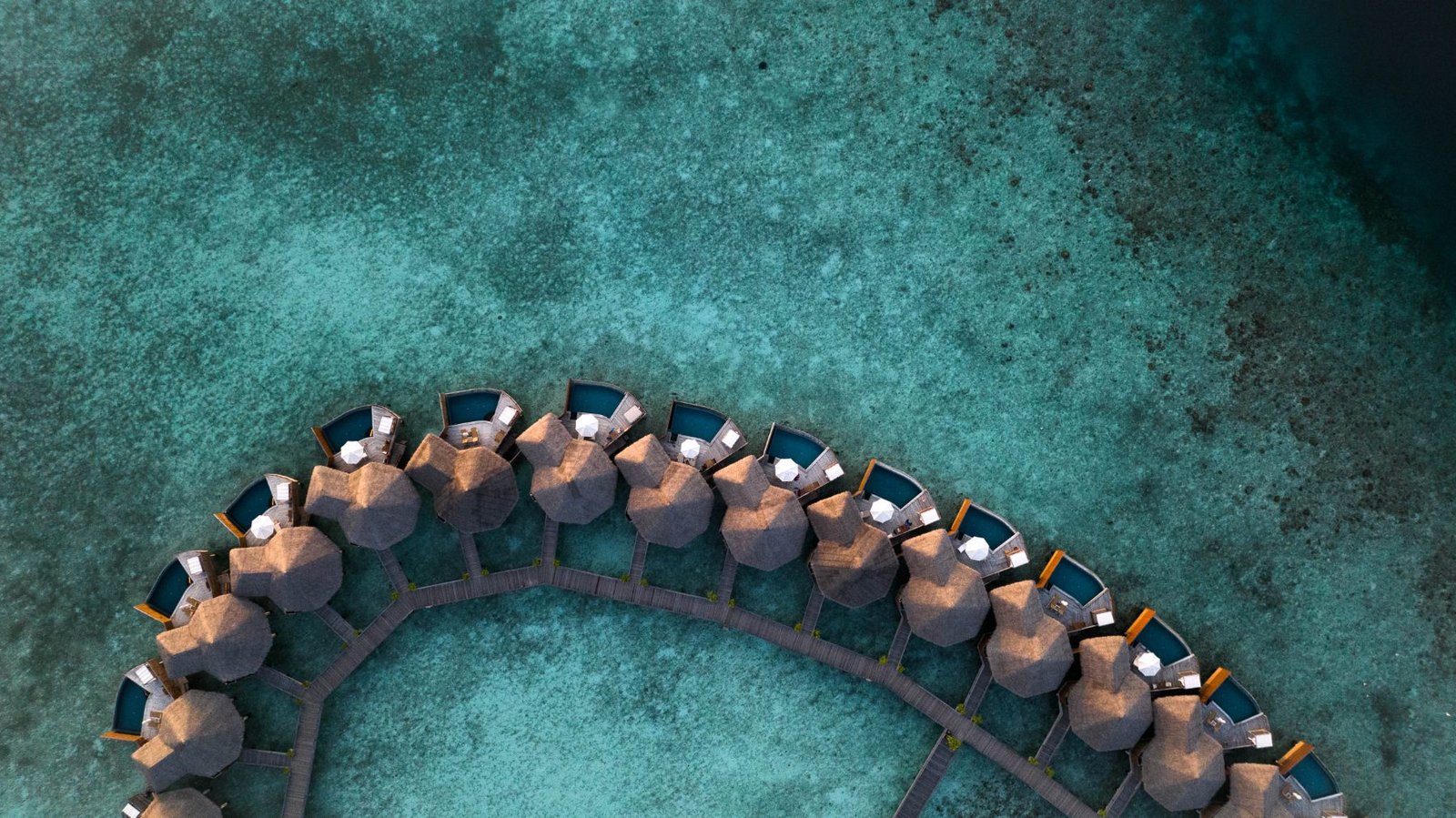 Waterfront villas from above